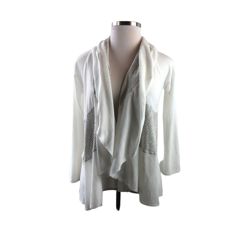 ✨2/$20 Soft Surroundings Open Front Drape Cardigan White Women's Small H12770 - Picture 4 of 12